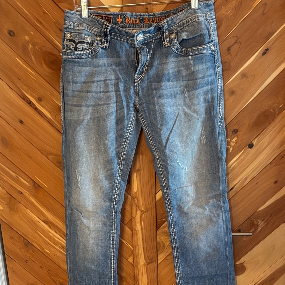 Rock Revival  Abbie Straight Blue Jeans